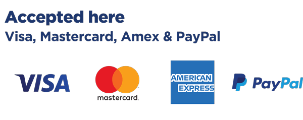 Accepted here - Visa, Mastercard, Amex and PayPal